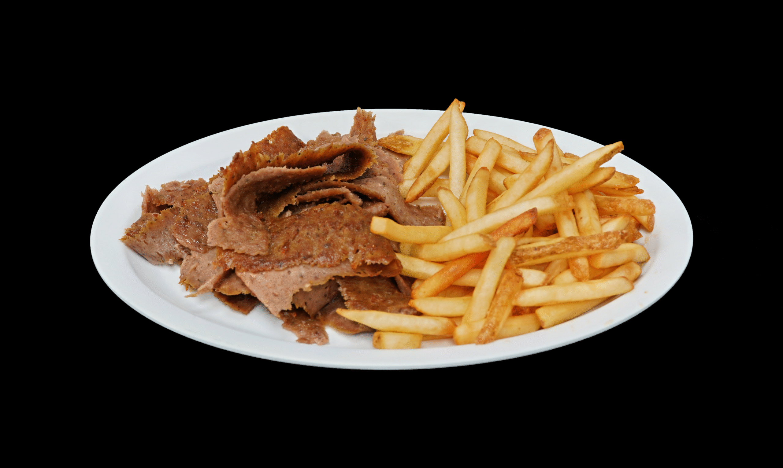 Serena's Grill Gyros and french fries on plate